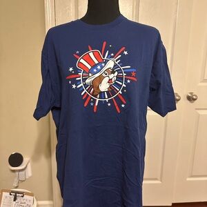 Patriotic Blue Men's T-Shirt with Graphic Design Bin4